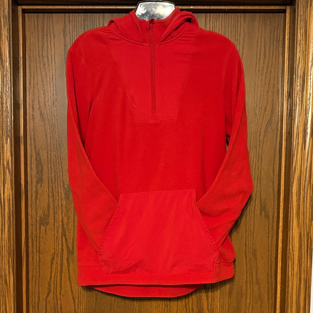 All in Motion brand 1/2-zip fleece hoodie, red, youth XL (16) unisex